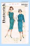 Original Early 1960s Butterick Pattern No. 9032 - Misses' Two-Piece Dress