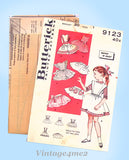 1950s Vintage Butterick Sewing Pattern 9123 Cute Toddler Girls Pinafore Apron Set