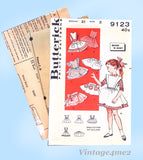 1950s Vintage Butterick Sewing Pattern 9123 Cute Toddler Girls Pinafore Apron Set