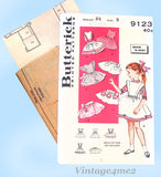 1950s Vintage Butterick Sewing Pattern 9123 Cute Toddler Girls Pinafore Apron Set