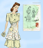 Butterick 9403: 1940s day Dress and Apron Vintage Sewing Pattern Plus Size Uncut 44 B