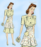Butterick 9403: 1940s day Dress and Apron Vintage Sewing Pattern Plus Size Uncut 44 B