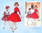 1950s Vintage Butterick Sewing Pattern 9485 Easy Uncut Girls Dress Sz 14