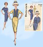 Butterick 9698: 1960s Marvelous Misses Day Dress Size 34 Bust Vintage Sewing Pattern