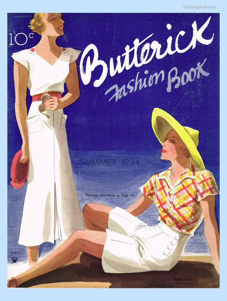 1930s Vintage Butterick Pattern Book Summer 1934 Catalog 50 Pages Gowns Dresses