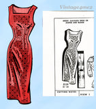 Clotilde 3116: 1950s Uncut Misses Sheath Dress Sz 36 B Vintage Sewing Pattern