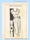 Clotilde 3152: 1950s Uncut Misses Sweetheart Dress 36 B Vintage Sewing Pattern