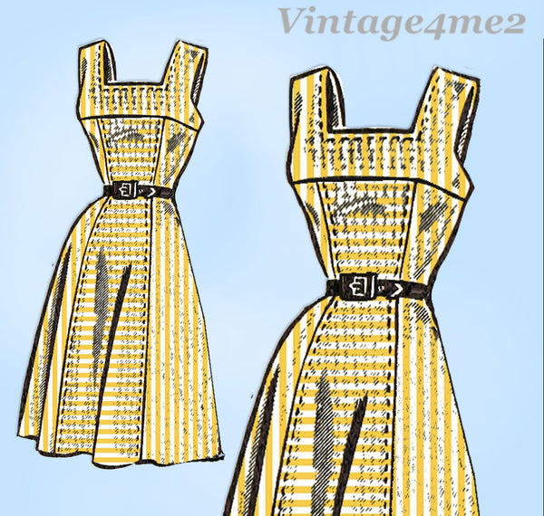 Clotilde 3230: 1950s Uncut Misses Sun Dress Sz 36 B Vintage Sewing Pattern