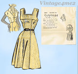 Clotilde 3230: 1950s Uncut Misses Sun Dress Sz 36 B Vintage Sewing Pattern
