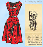 Clotilde 3252: 1950s Uncut Plus Size Day Dress Sz 45 B Vintage Sewing Pattern