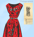 Clotilde 3252: 1950s Uncut Plus Size Day Dress Sz 45 B Vintage Sewing Pattern