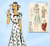Du Barry 2050: 1930s Stunning Misses Street Dress Sz 34 B Vintage Sewing Pattern