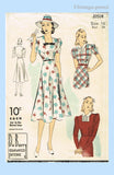 Du Barry 2050: 1930s Stunning Misses Street Dress Sz 34 B Vintage Sewing Pattern
