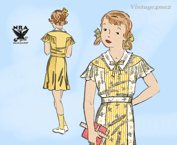 1930s Vintage Du Barry Sewing Pattern 936B Cute Toddler Girls Dress Size 6