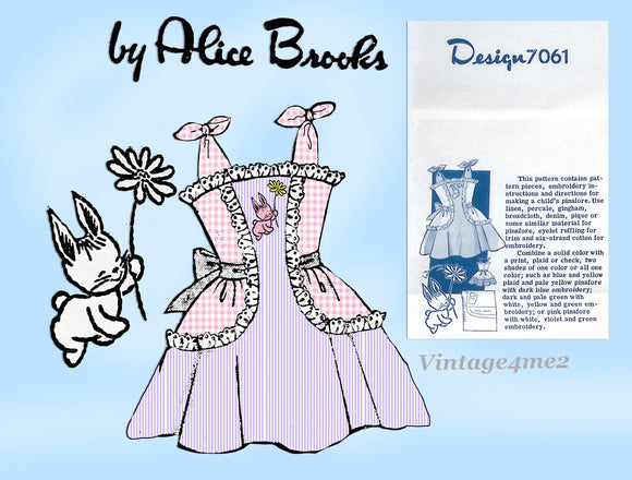 Mail Order 7061: 1950s Bunny Sundress  Vintage Sewing Pattern Size 4 Complete