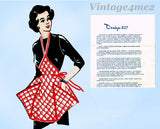 1950s Vintage Mail Order Sewing Pattern 827 Cute Misses Flared Apron Fits All