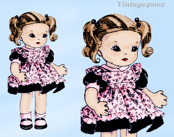 1950s Vintage Mail Order Sewing Pattern 860 Uncut 14in Soft Doll & Clothes