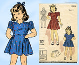 Du Barry 2531: 1940s WWII Girls Sweetheart Dress Sz 8 Vintage Sewing Pattern