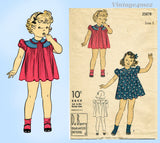 Du Barry 2567: 1940s Darling WWII Baby Girls Dress Sz 1 Vintage Sewing Pattern