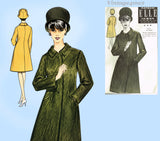 Elle 3804: 1960s FRENCH Uncut Misses Flared Coat 34-52 B Vintage Sewing Pattern