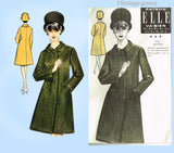 Elle 3804: 1960s FRENCH Uncut Misses Flared Coat 34-52 B Vintage Sewing Pattern