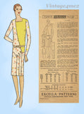 Excella 2913: 1920s Uncut Misses Flapper Dress Sz 36 B Vintage Sewing Pattern