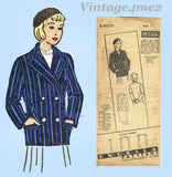 Excella 4277: 1930s Cute Little Girls Blazer or Jacket Sz 12 Vintage Sewing Pattern