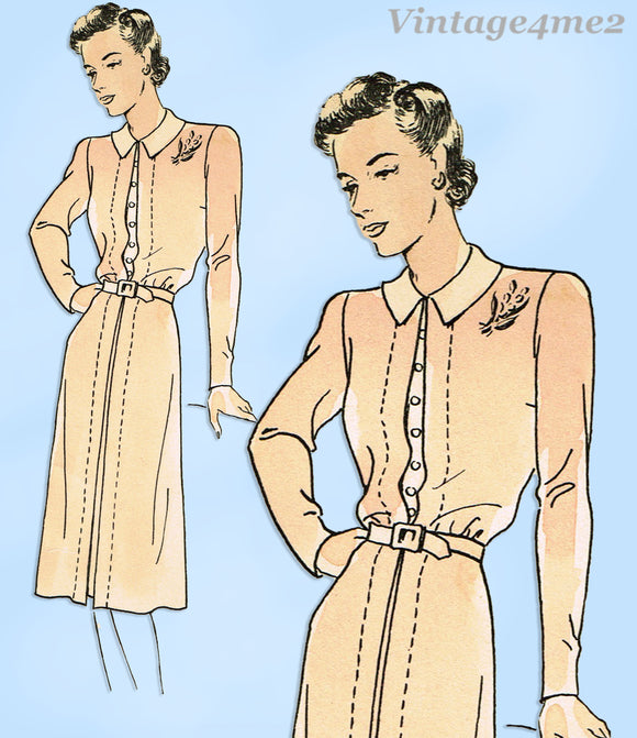 Good Housekeeping 247: 1940s Uncut Misses WWII Dress Sz 42 B Vintage Sewing Pattern