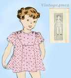 1930s Vintage Mail Order Pattern H6518 Uncut Toddler Girls Bloomer Dress Sz4