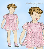 1930s Vintage Mail Order Pattern H6518 Uncut Toddler Girls Bloomer Dress Sz4