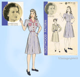 Hollywood Starlet 1142: 1940s Maureen O'Hara WWII Dress 34B VTG Sewing Pattern