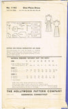 Hollywood Starlet 1142: 1940s Maureen O'Hara WWII Dress 34B VTG Sewing Pattern