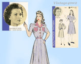 Hollywood Starlet 1142: 1940s Maureen O'Hara WWII Dress 34B VTG Sewing Pattern
