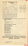 Hollywood Starlet 1199: 1940s WWII Skirt & Blouse Sz 30 B Vintage Sewing Pattern