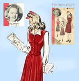 Hollywood Starlet 1199: 1940s WWII Skirt & Blouse Sz 30 B Vintage Sewing Pattern