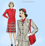 Hollywood 1245: 1940s Classic Uncut Misses Suit Size 34 B Vintage Sewing Pattern