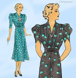 Hollywood Starlet 1326: 1930s Joan Blondell Dress Sz 34 B Vintage Sewing Pattern