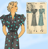 Hollywood Starlet 1326: 1930s Joan Blondell Dress Sz 34 B Vintage Sewing Pattern