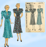 Hollywood Starlet 1326: 1930s Joan Blondell Dress Sz 34 B Vintage Sewing Pattern
