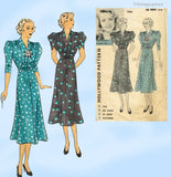 Hollywood Starlet 1326: 1930s Joan Blondell Dress Sz 40 B Vintage Sewing Pattern