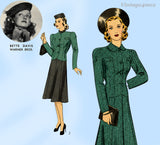 Hollywood Starlet 1650: 1930s Misses Bette Davis Suit 36B Vintage Sewing Pattern