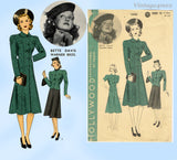 Hollywood Starlet 1650: 1930s Misses Bette Davis Suit 36B Vintage Sewing Pattern