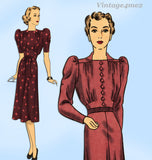Hollywood Starlet 1686: 1930s Stylish Misses Street Dress Sz 34 B Vintage Sewing Pattern