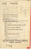 Hollywood Starlet 888: 1940s Ruth Warnick Dress Size 32 B Vintage Sewing Pattern