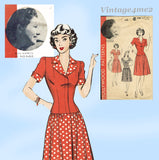 Hollywood Starlet 888: 1940s Ruth Warnick Dress Size 32 B Vintage Sewing Pattern