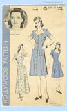 Hollywood Starlet 1042: 1940s Uncut Misses Dress 30B Vintage Sewing Pattern