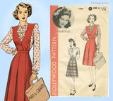 Hollywood Starlet 1096: 1940s Misses Jumper & Blouse 32B Vintage Sewing Pattern