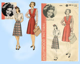 Hollywood Starlet 1096: 1940s Misses Jumper & Blouse 32B Vintage Sewing Pattern