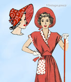 1940s Vintage Hollywood Sewing Pattern 1123 Uncut WWII Wrap Dress & Hat 42B