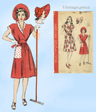 1940s Vintage Hollywood Sewing Pattern 1123 Uncut WWII Wrap Dress & Hat 42B
